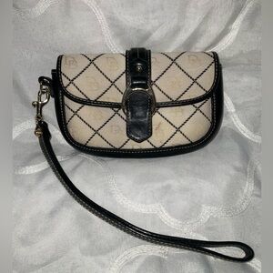 DOONEY & BOURKE Signature Monogram Leather & Canvas Small Wristlet